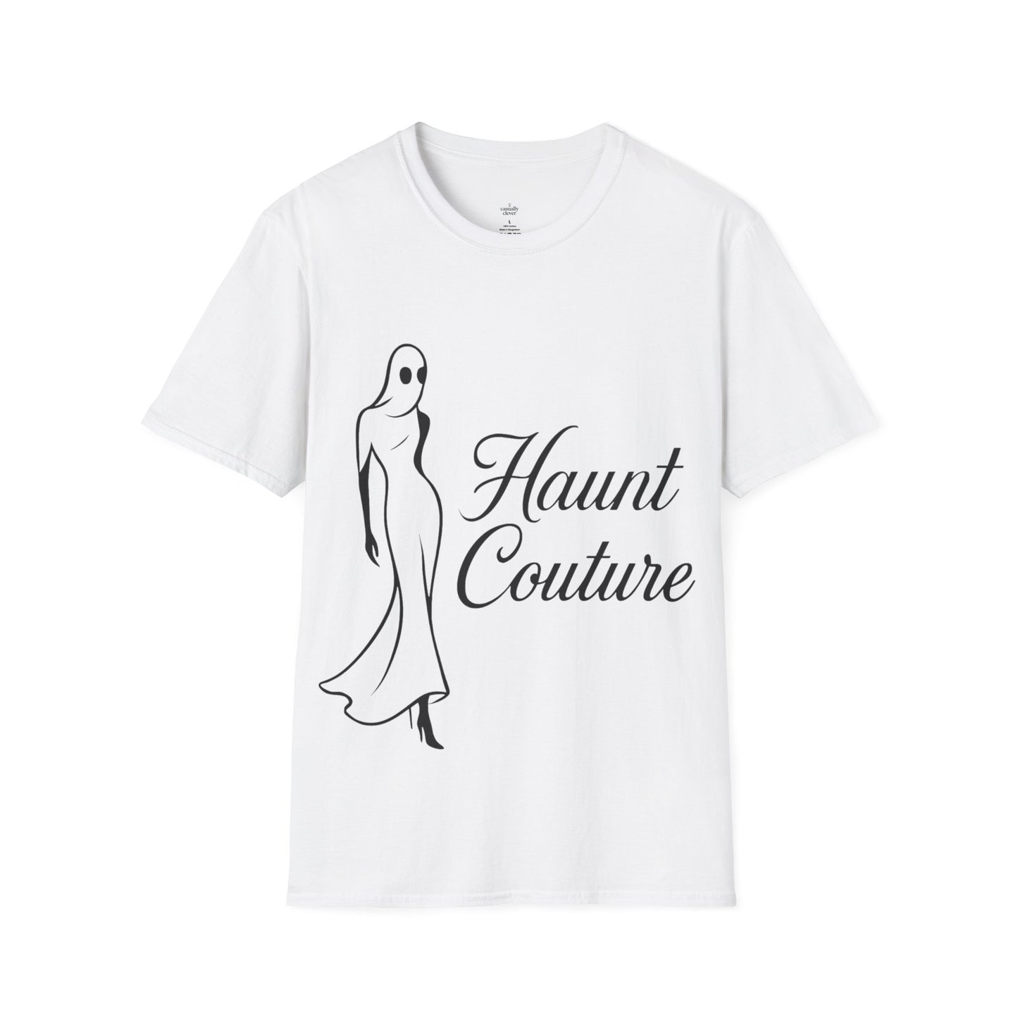 Haunt Couture T-Shirt – Funny Halloween Graphic Tee | Fashion Ghost Shirt by Casually Clever